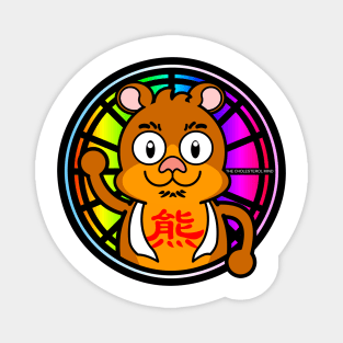 PRIDE BEAR STAINED GLASS Magnet