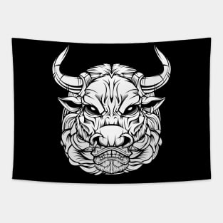 Bull - Trendy Line-Art Cattle Cool Cow Tapestry