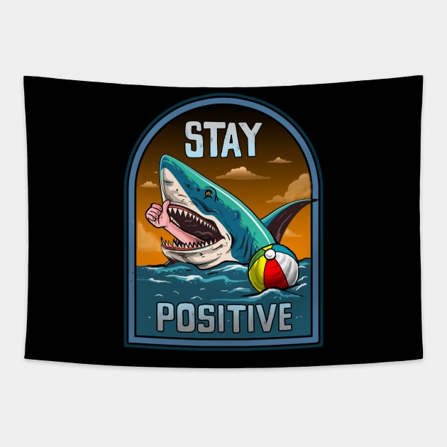 STAY POSITIVE Tapestry by AMOS_STUDIO