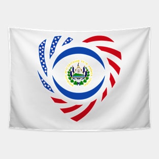 Salvadoran American Multinational Patriot Flag Series (Heart) Tapestry