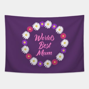 Worlds best mum floral design Tapestry