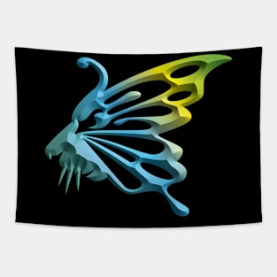 Wolf and butterfly 3d super soft blend drawing cute cool colorful Tapestry