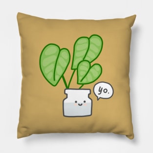 Silver Pothos Saying Yo Pillow