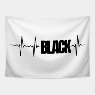 Black Heartbeat Tapestry