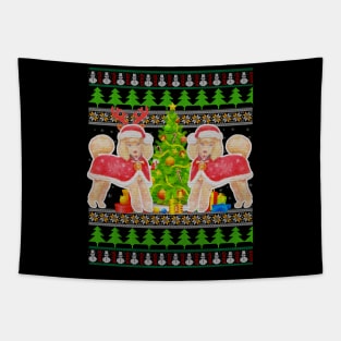 Poodle Dog Ugly Christmas Puppy Funny Dog Christmas Gifts Tapestry