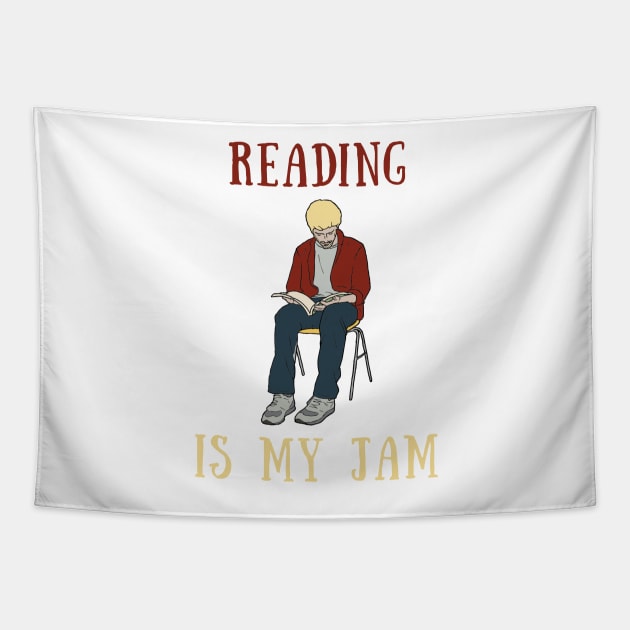 Reading is my jam Tapestry by IOANNISSKEVAS