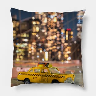 New York Yellow Taxi Night Pillow