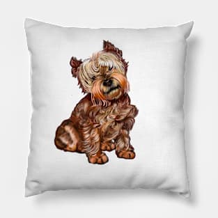 Dog, shnauzer, miniature schnauzer drawing, puppy love Pillow