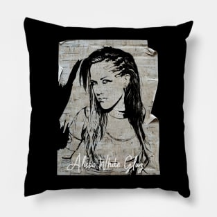 Alissa White-Gluz  80s Vintage Old Poster Pillow