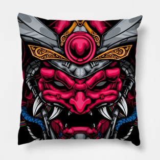 mecha samurai Pillow