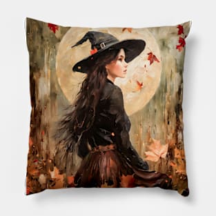 An Autumn Witch Pillow