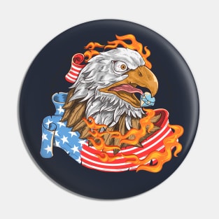 Usa Eagle Flag Fire Pin