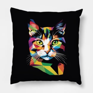 WPAP Pop Art Cat Pillow