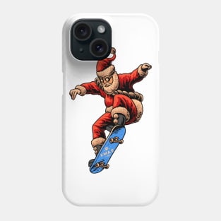 christmas skateboarding santa Phone Case