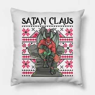 Ugly Christmas Satan Claus Satanic Santa Gothic Occult Goth Pillow