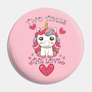 Kids Birthday Cute Unicorn 2 Year Old Birthday Pin