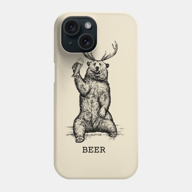 Bear + Deer = Beer Phone Case by N8I