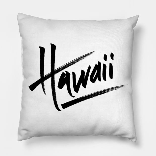 Hawaii 2 - black Pillow by andrearubele