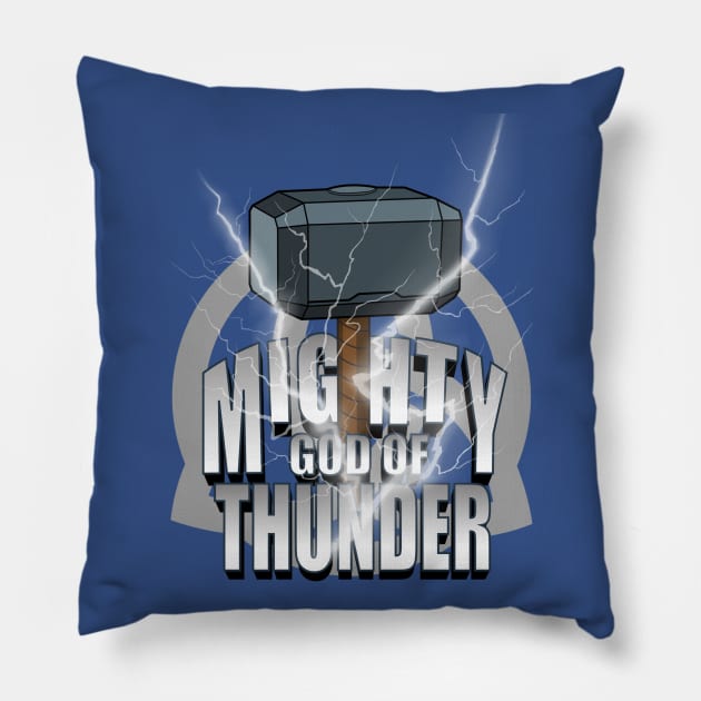 Mighty God Of Thunder Pillow by DeepDiveThreads