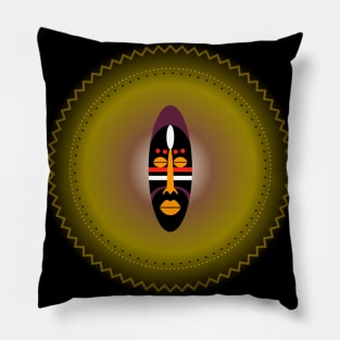 African Mystical Mask. Tribal, Native. Pillow