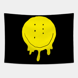 Drippy Six-Eyed Smiley Face Tapestry