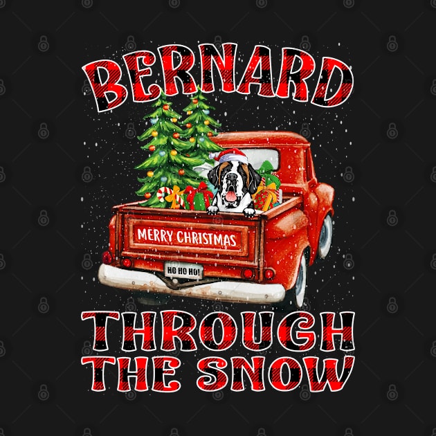 Christmas Bernard Through The Snow Dog Santa Truck Tree by intelus