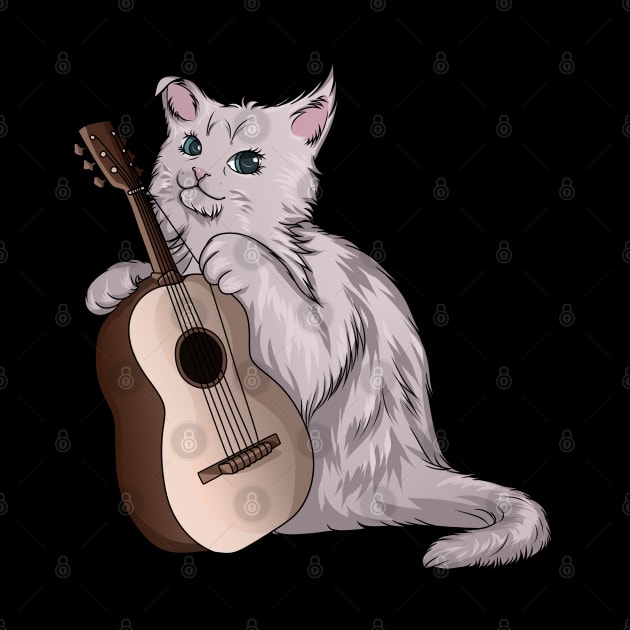 Beautiful cat is playing the guitar by Markus Schnabel