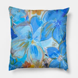 Blue and Yellow Floral. Pillow