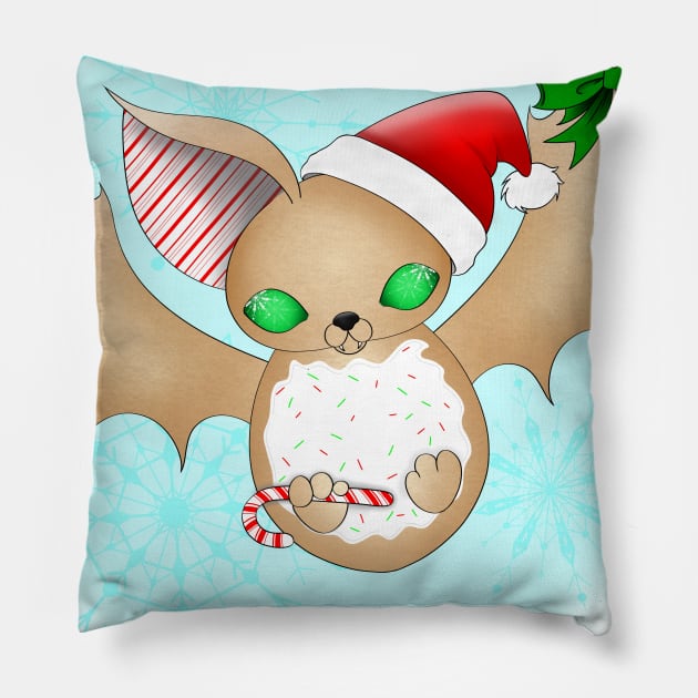 Christmas Batty Pillow by VikkiKrash