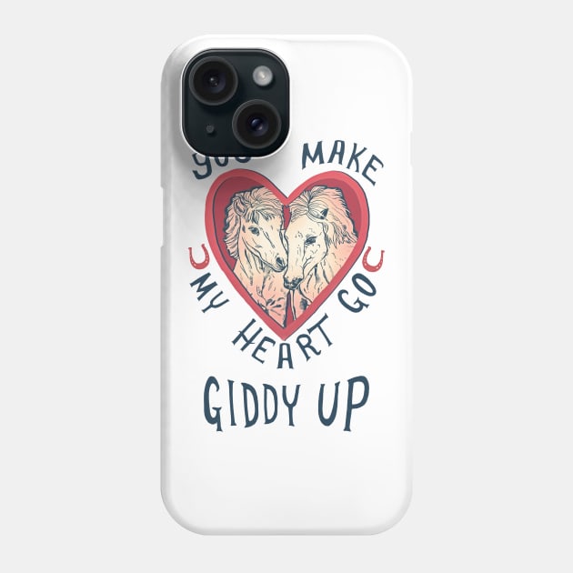 You make my heart go giddy up Phone Case by minniemorrisart