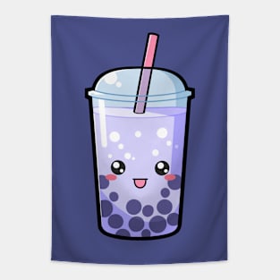 Kawaii Boba Tea Blue - Anime Shirt Tapestry