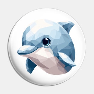 Tranquil Waters: Low Poly Dolphin Pin