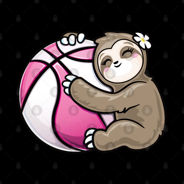 Cute Girls Basketball Sloth Player by PnJ