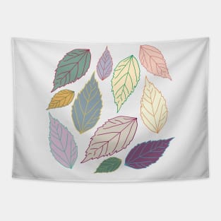 Assorted soft bright colors leaves Tapestry