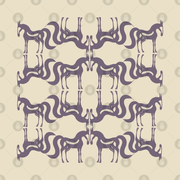 The Essence of a Horse Ornamental Pattern (Beige and Mauve) by illucalliart