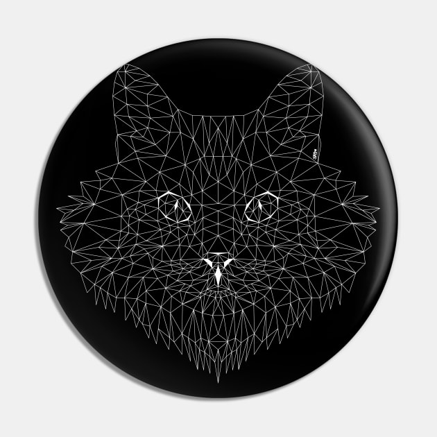 Maine Coon Cat Polygon Art - Outlined Pin by meownarchy