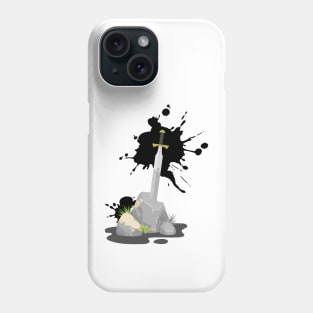 Sword in Stone Black Ink Phone Case