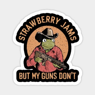 Frog Strawberry Jams But My Guns Don't Magnet