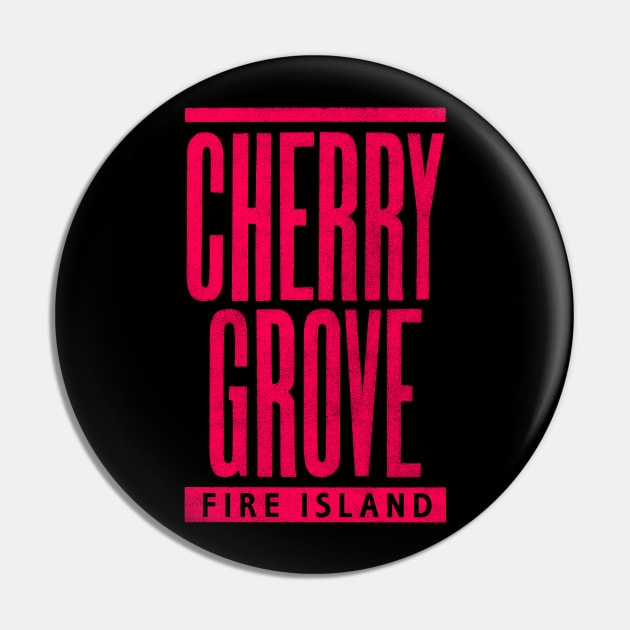 Cherry Grove Hot Red Text Pin by MatchbookGraphics