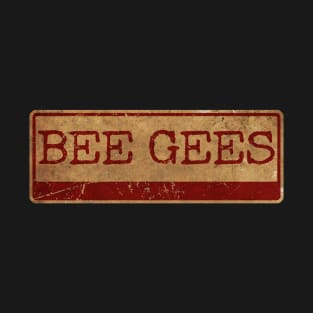 Aliska text red gold retro Bee Gees T-Shirt