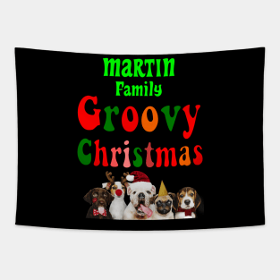 Family Christmas - Groovy Christmas MARTIN family, family christmas t shirt, family pjama t shirt Tapestry