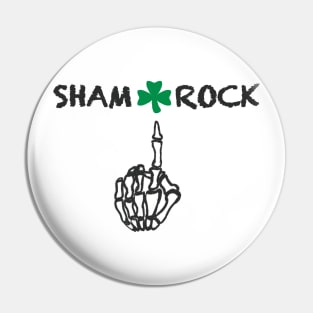 Shamrock skeleton hand Pin