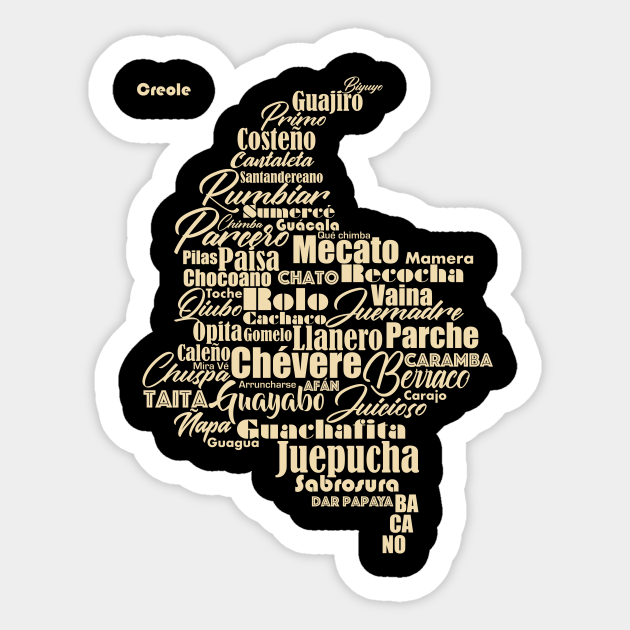 Colombia frases mapa - Mapa - Sticker | TeePublic