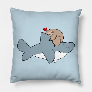 Sloth Loves Shark Pillow