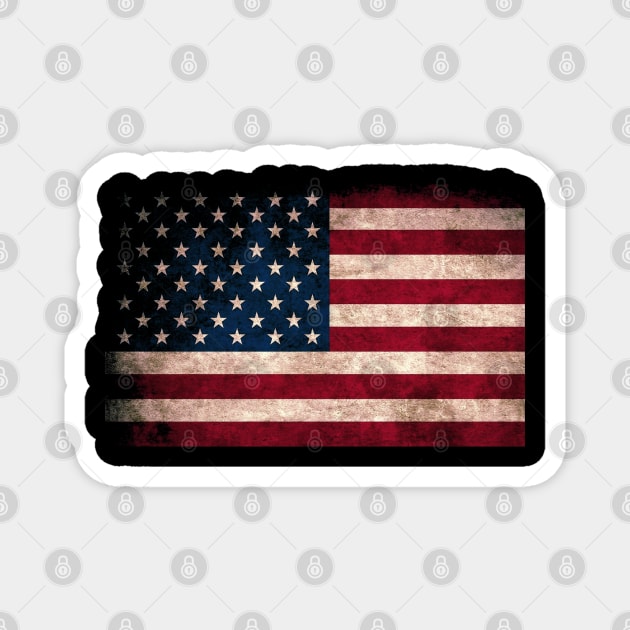 American Flag, Distressed grunge, Patriot, America Magnet by Silly Me Studio