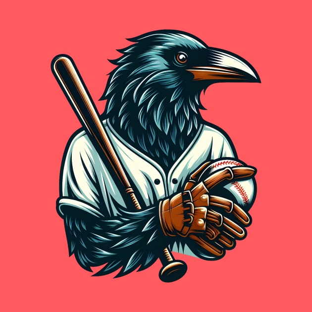 crows play baseball by Rizstor