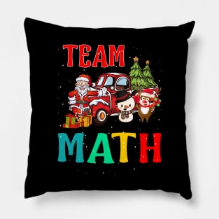 Team Math Santa And Reindeer Christmas Pillow