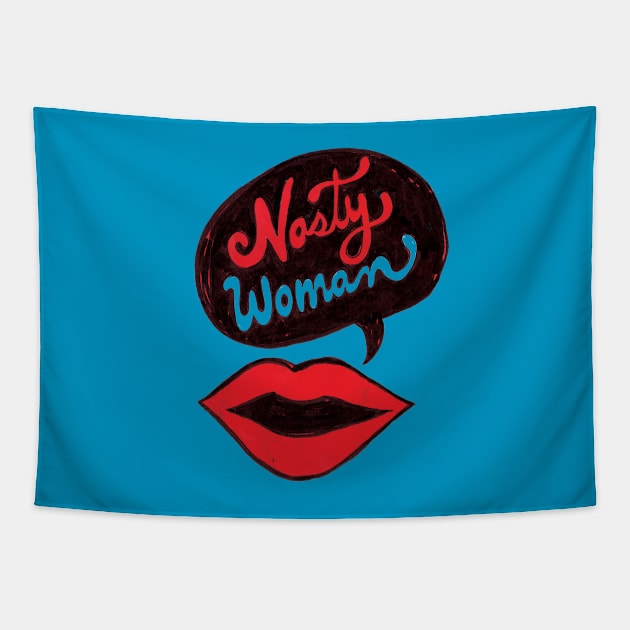 Nasty Woman Tapestry by InkedinRed