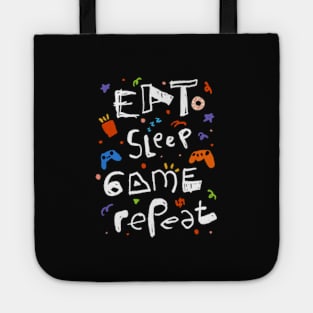 Eat sleep game repeat Tote