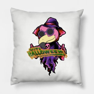 Halloween Ghost Flamingo Pillow